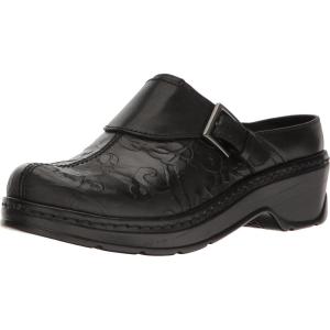 KLOGS Footwear Women’s Austin Leather Mule(Black Flower Power Tool)