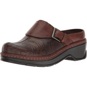 KLOGS Footwear Women’s Austin Leather Mule(Brown Flower Tool)