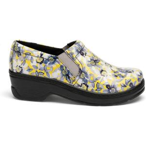 Klogs Footwear Naples Women’s Shoes – Premium Nursing Shoes for Superior Comfort & Stability – Slip-Resistant Outsoles, Supportive Insoles, Lightweight Design(Yellow Flora Patent)